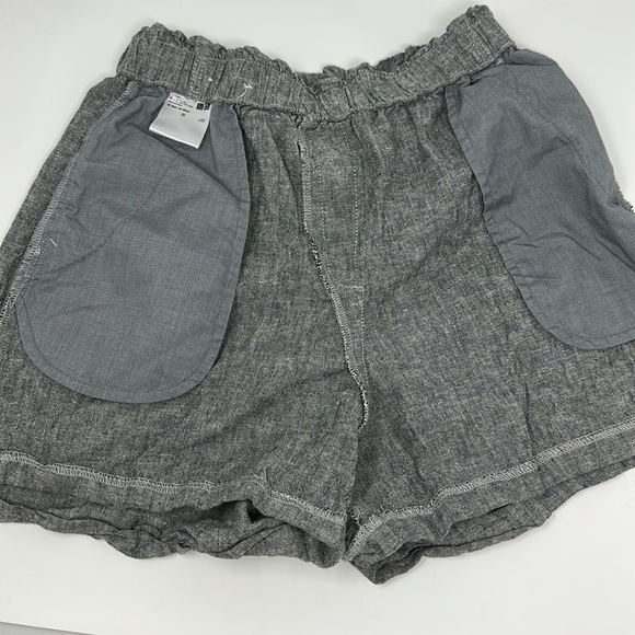 Uniqlo Chambray Linen Cotton Blend Elastic Waist Shorts - Picture 8 of 9